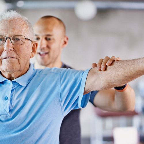 gentleman lifting weights flipped